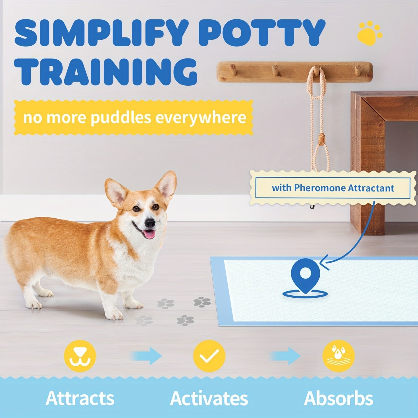 6-Layer Puppy Pads 100 Count – Super Absorbent Leak-Proof Odor Control Dog Pee Pads for Potty Training, Large & XL Size 34"x28" and 22"x22"