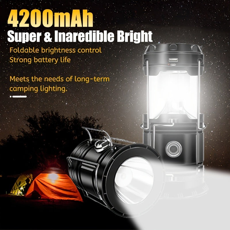 Collapsible Camping Lantern Rechargeable Bulk Set – Foldable USB LED Pendant Light for Camping, Power Outages & Emergency Survival