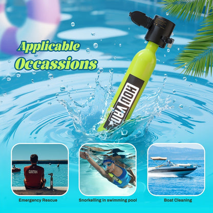Aluminum Alloy Mini Diving Tank 0.5L – Portable Scuba Oxygen Cylinder with Regulator for Underwater Photography Snorkeling Recreation