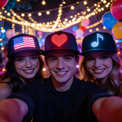 Programmable LED Hat with APP Control – Custom Text, Animation & Graffiti Display, USB Rechargeable, Adjustable Fit for Men & Women