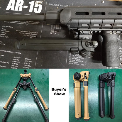 M-LOK Bipod Lightweight Aluminum Alloy Foldable Adjustable Rifle Bipod for Hunting Shooting AR15 M4 Tactical Rifle Non-Slip Rubber Feet