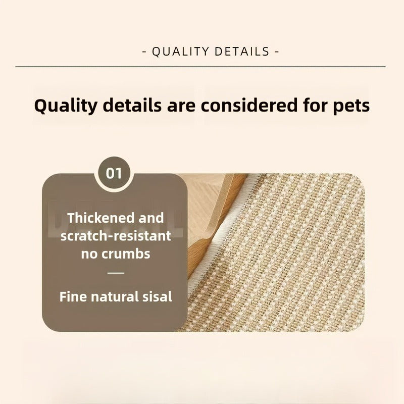 Cat Scratcher Lounge Pad Large Upgraded Sisal for Indoor Cats – Durable Stable Cat Furniture Scratch Board & Resting Mat