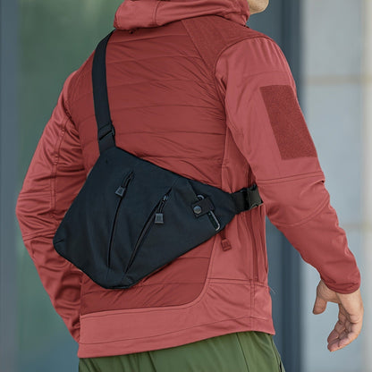 Anti-Theft Sling Bag Men Crossbody Chest Pack Oxford – Lightweight Shoulder Bag with Adjustable Strap, Multiple Compartments & Zipper
