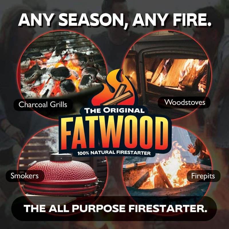 Fatwood Fire Starter Wood Crate 100% Natural Pine Resin Kindling Sticks for Fireplace Campfire BBQ Grill Fire Pit Pellet Stove Organic
