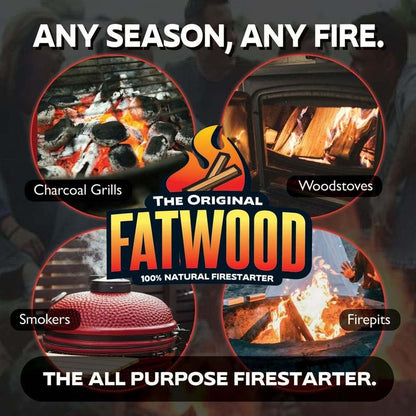 Fatwood Fire Starter Wood Crate 100% Natural Pine Resin Kindling Sticks for Fireplace Campfire BBQ Grill Fire Pit Pellet Stove Organic