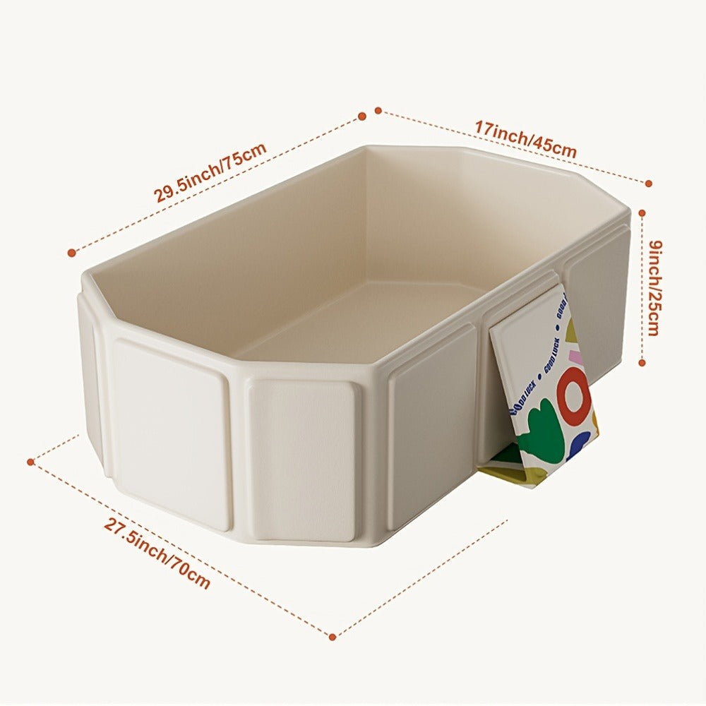 Foldable Baby Bathtub Portable Newborn Infant Tub with Drain Hole, Anti-Slip Base & Durable Multi-Functional Design for Home Travel Use