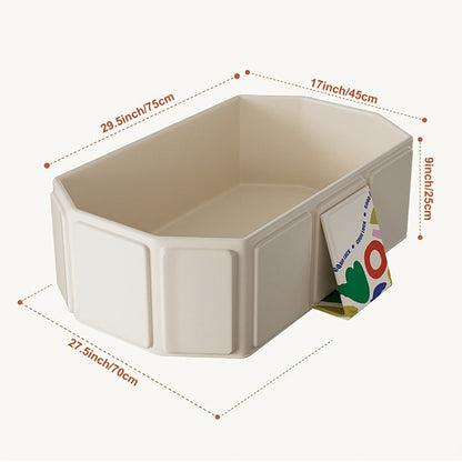 Foldable Baby Bathtub Portable Newborn Infant Tub with Drain Hole, Anti-Slip Base & Durable Multi-Functional Design for Home Travel Use