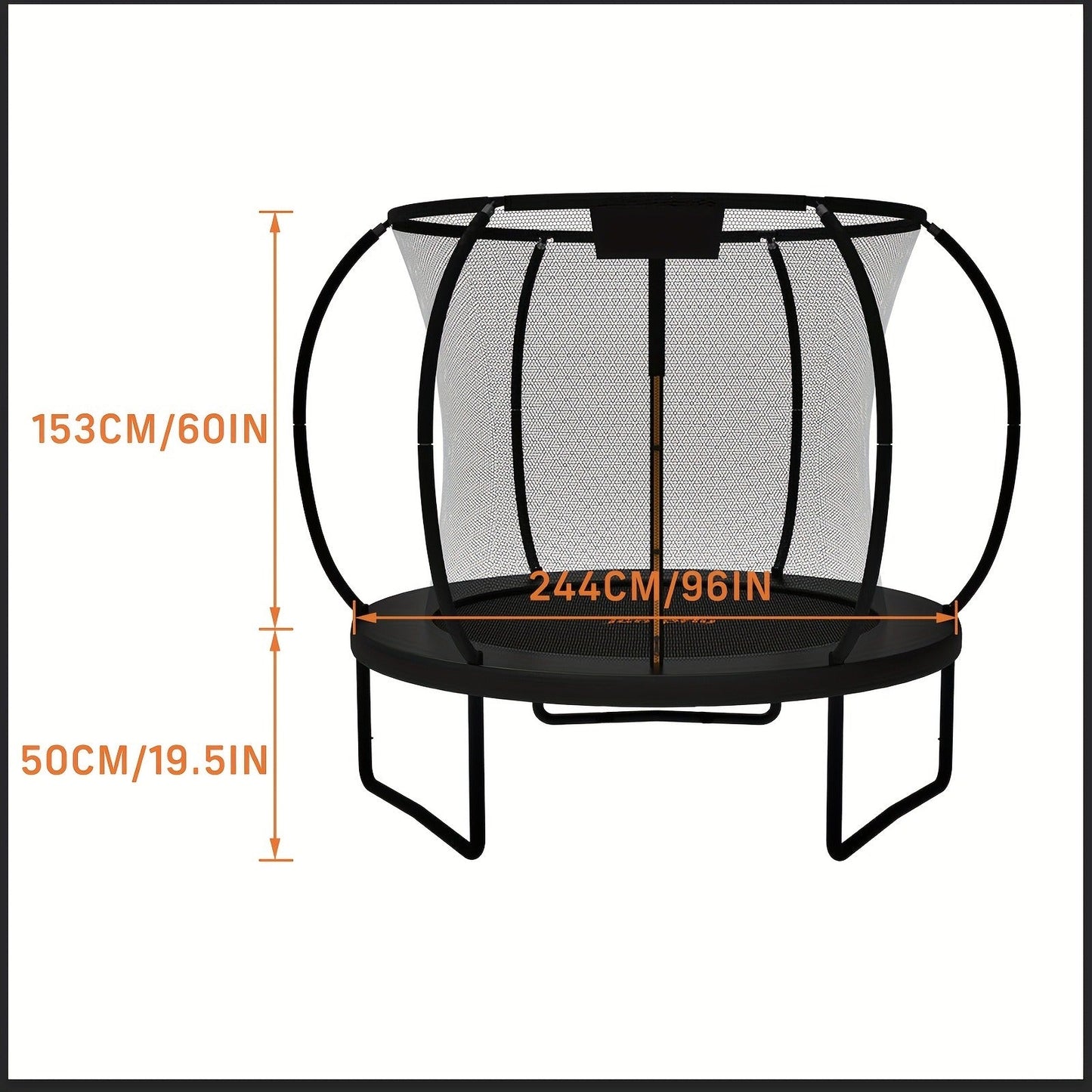 Outdoor Trampoline with Safety Enclosure Net Football Toss Game 8 10 12 14FT Round Backyard Trampoline for Kids Adults Indoor Outdoor Party