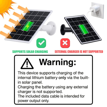 Solar Panel 5W Monocrystalline with Built-In 5200mAh Battery - 3rd Gen Emergency Charger for Security Camera