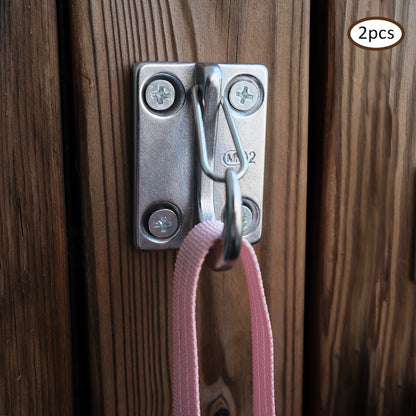 Heavy Duty Dog Tie Out Wall Hooks Set of 2 – Metal Wall-Mounted Leash Anchor with Dual Switchable Hooks, Scratch-Resistant for Walls