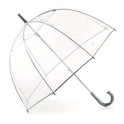 Clear Dome Bubble Umbrella 2 Pack Windproof Rainproof Auto Open 47 Inch Wide Canopy 8-Rib PVC Transparent Umbrella for Weddings Proms