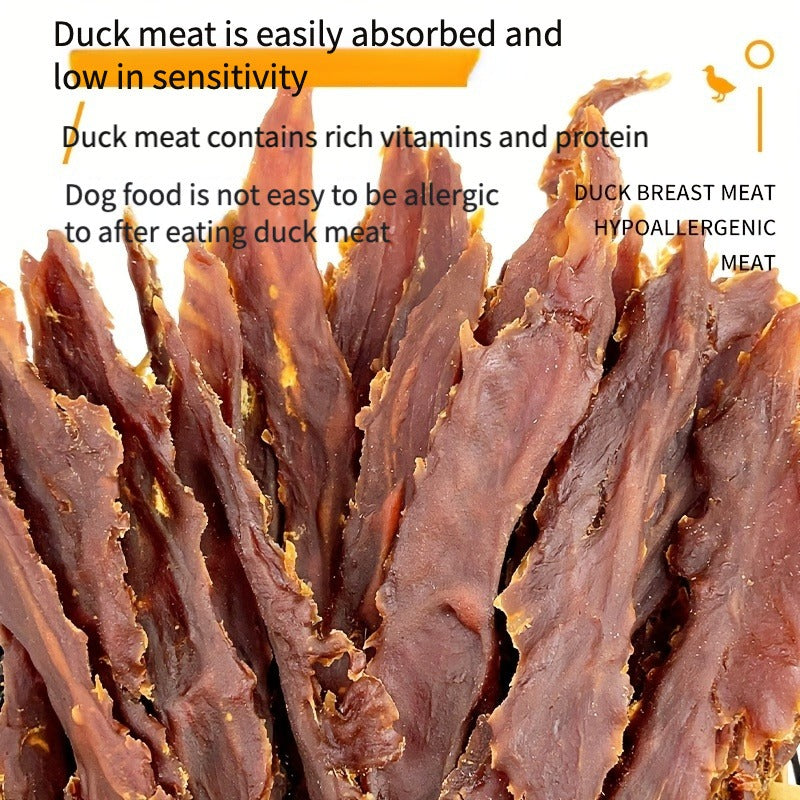 Dog Jerky Treats Chicken & Duck – High Protein Low Fat Natural Training Reward Snacks for Small Medium Large Dogs Easily Digestible
