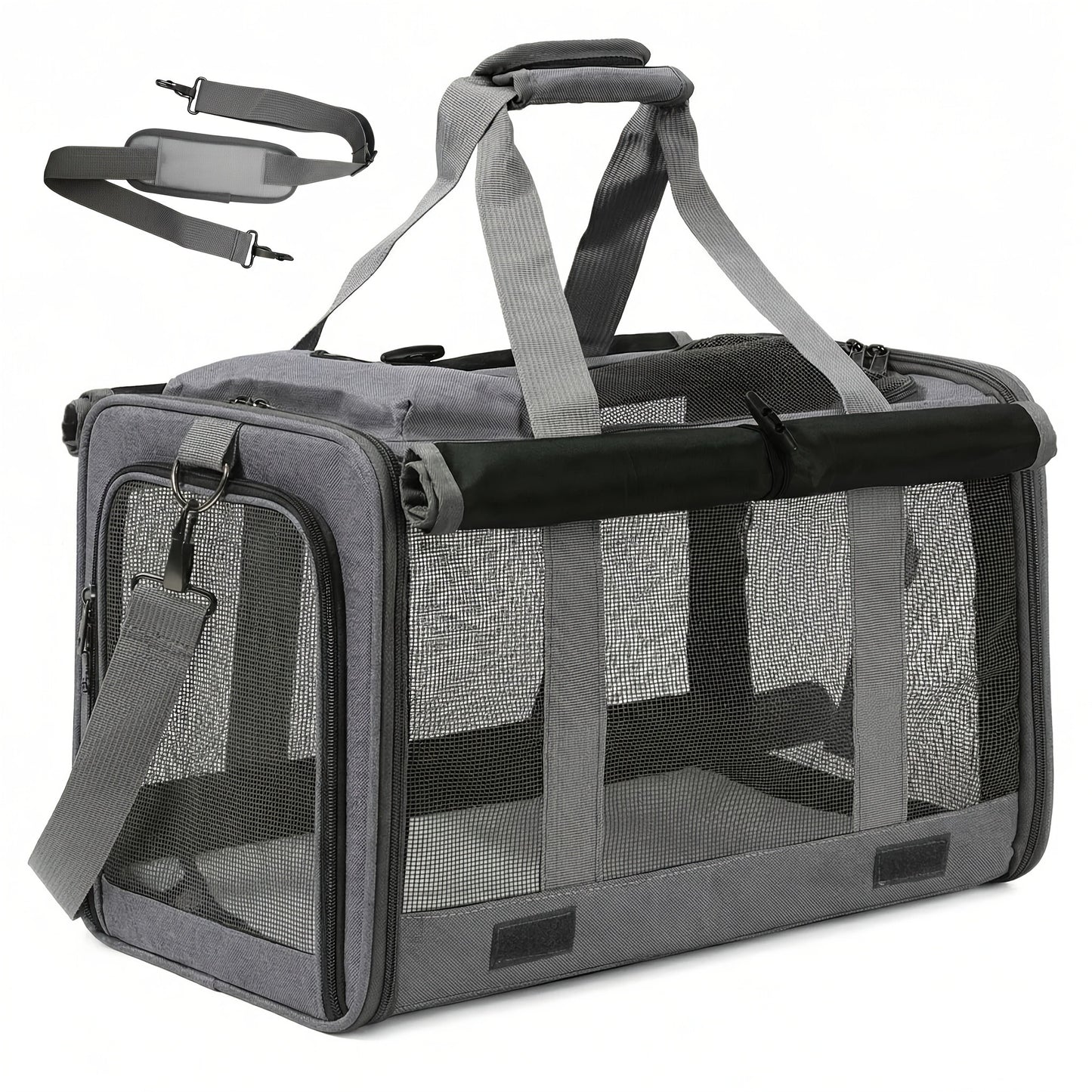 Airline Approved Pet Carrier Soft Sided Collapsible for Cats & Small Dogs – Breathable Oxford Cloth Travel Bag with Zipper Closure