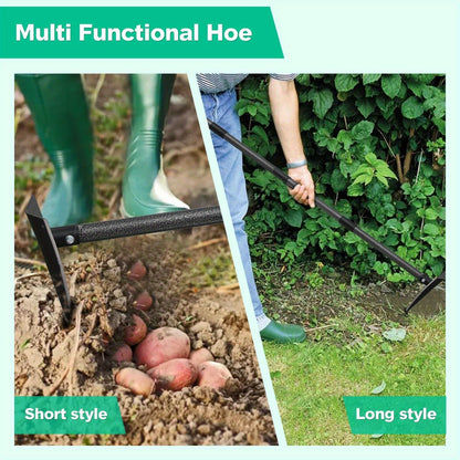 Garden Hoe Triangle Carbon Steel with Adjustable 15-72 Inch Long Handle, Sharp Triangular Blade for Weeding