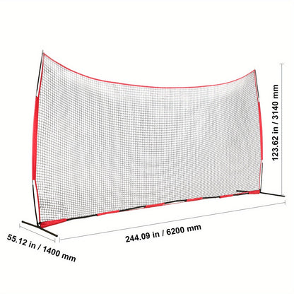 Sports Barrier Backstop Net with Carry Bag – Portable Protection Netting for Baseball Softball Lacrosse Soccer Hockey