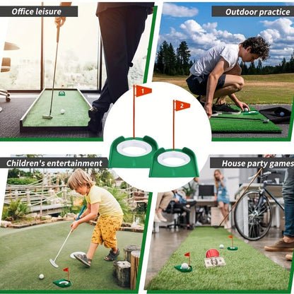 Golf Putting Cup Practice Holes 3 Pack with Numbered Flags Portable Durable All-Direction Surface Regulation Indoor Outdoor Putting Green