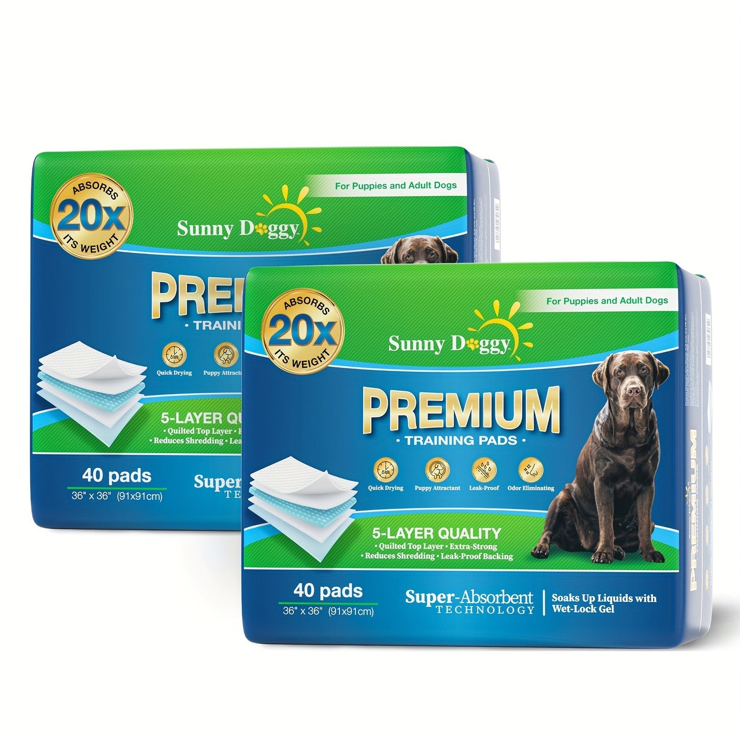 Disposable Dog Pee Pads for Puppy Training – Super Absorbent Leak-Proof Potty Pads with Odor Control, Housebreaking Training Pads for Dogs