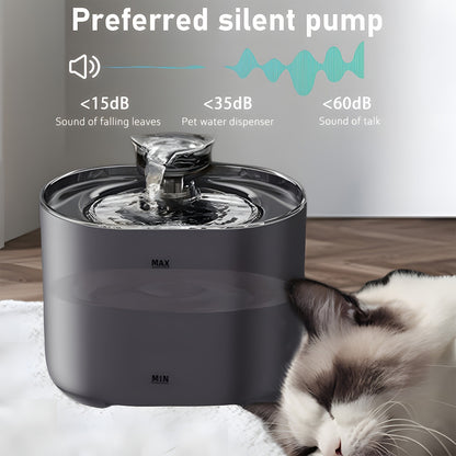 Pet Water Fountain 77oz with Filter Replacement – Cat Dog Automatic Water Dispenser Ultra Quiet Recirculating Purification Large Capacity