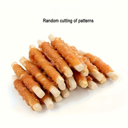 Calcium Stick Dog Treats – Chicken Wrapped Milk Calcium Sticks, High Protein Easily Digestible Training Rewards for Small Medium Large Dogs
