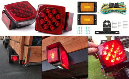 LED Trailer Light Kit 12V Submersible – Utility Trailer Lights for Boat, RV & Truck Under 80", Complete Wiring Harness