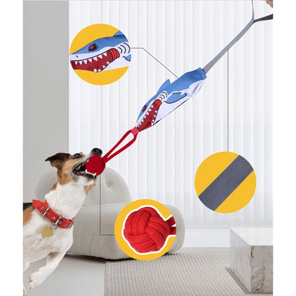 Dog Tug Rope Toy with Knotted Ball & Squeaker Interactive Tug-of-War Chew Toy for Medium Large Dogs – Training Rope Ball Toy in Corn Eagle