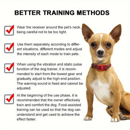 Bark Control Collar with Remote 9-Level Adjustable – Rechargeable Dog Training Collar with Sound, Vibration & Shock Modes