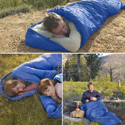 Lightweight 4 Season Sleeping Bag Envelope Design with Drawstring Closure Adjustable Hood Strap Portable Camping Sleep Bag for Backpacking