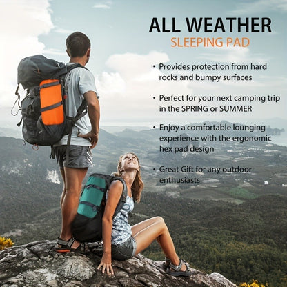 Camping Sleeping Pad Inflatable & Self-Inflating – Ultralight TPU Nylon Mat with Built-In Pump, Single & Double Size for Backpacking