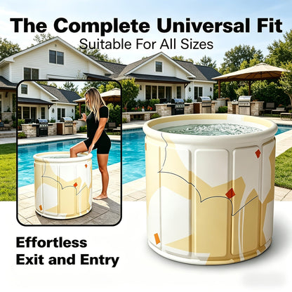 Thermal Insulated Bathtub Foldable Non-Inflatable for Adults – Hot & Cold Dual Use, Ice Bath Muscle Relief & Warm Soak