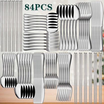 Stainless Steel Flatware Set – Vintage Royal Golden & Silver Silverware Set for 6, Rust-Resistant Dishwasher Safe Cutlery with Forks