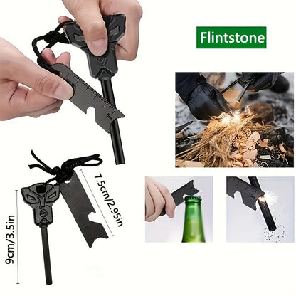 Tactical Survival Kit Multi-Tool Box – Emergency Outdoor Gear with Magnesium Fire Starter, Flint & First Aid Supplies for Camping, Hiking