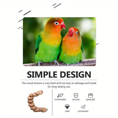 Parrot Ladder Toy Natural Wood Multi-Level Climbing Stand with Solid Wood Platform – Bird Exercise Perch for Parakeets
