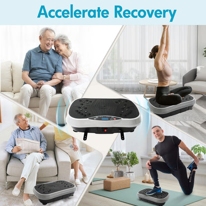 Vibration Plate Exercise Machine 120 Speed Levels – 5 Resistance Bands, LCD Display, Remote Control, 3 Workout Programs