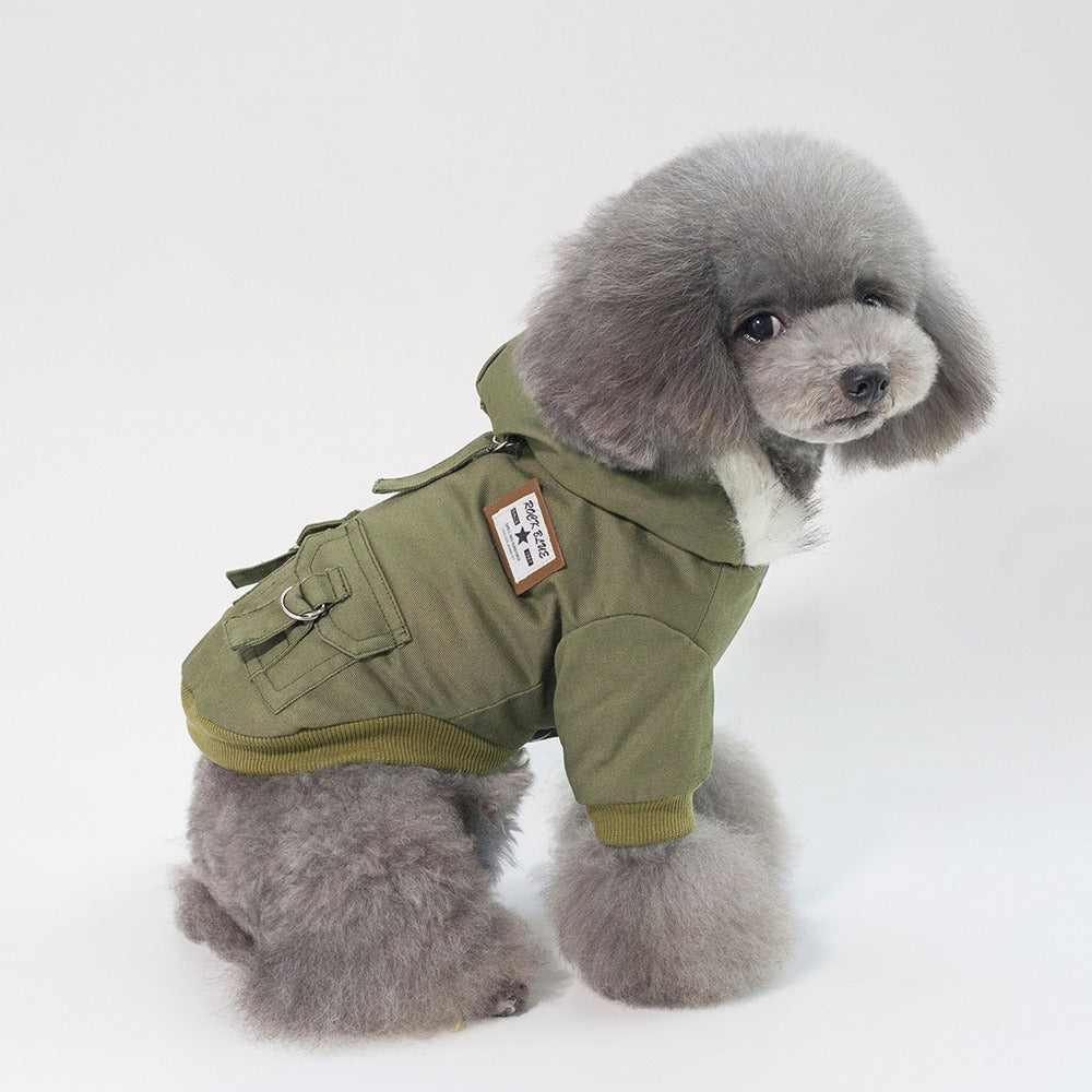 Dog Vest Coat Two-Leg Autumn Winter Lined Warm Pet Clothes for Small Medium Dogs, Sleeveless Back Coverage Dog Jacket for Cold Weather