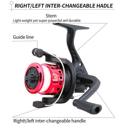 Beginner Fishing Rod & Reel Set – Couple Double Rod Wheel Kit with Red & Blue Fishing Poles 70.87" & 82.68"