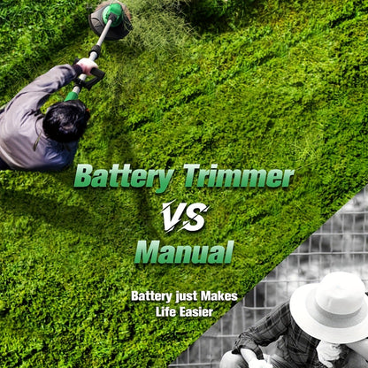 String Trimmer Cordless 2-in-1 Weed Wacker & Lawn Edger with Wheels, KIMO Brushless Motor 20000 RPM