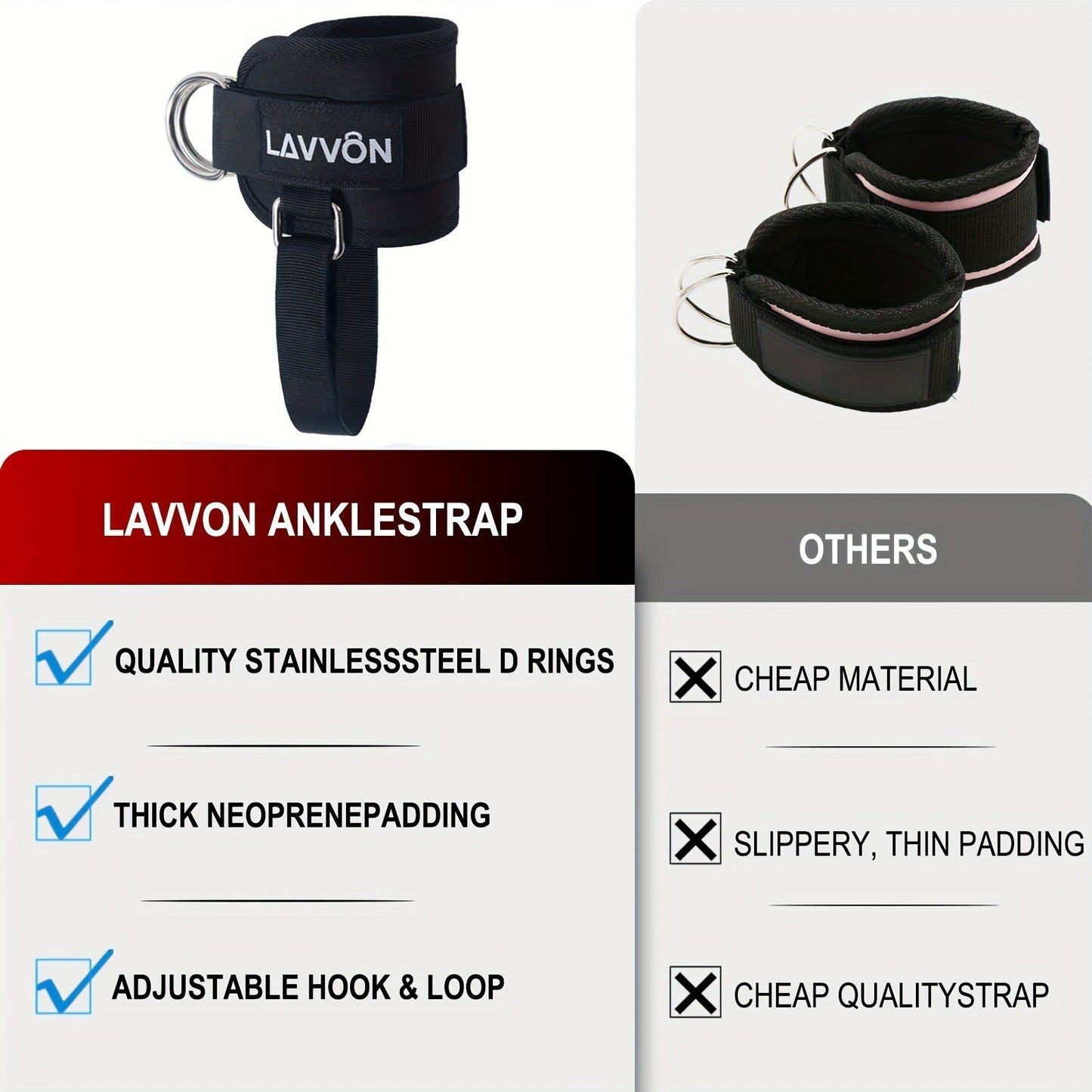 Barbell Squat Pad Set with Wrist Straps & Ankle Straps – Thick Anti-Slip Foam Bar Pad for Hip Thrusts, Squats & Lunges