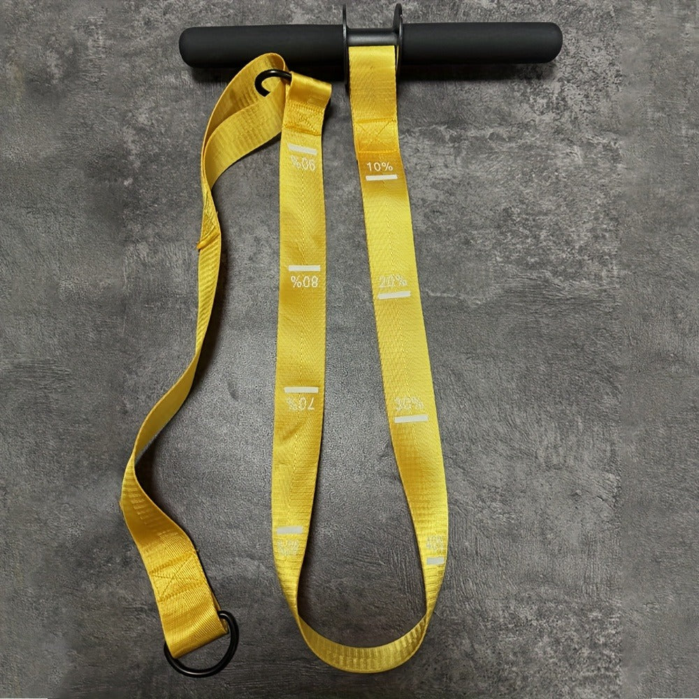 Fitness Equipment Black Wrist Roller Bar with Foam Grips Hanging Strap and Carabiner Attachment