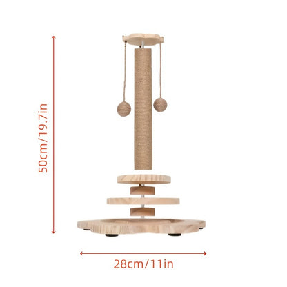Cat Scratching Post Sisal Vertical Scratcher – Solid Wood Base, Wear-Resistant Rope, Multiple Styles: Standard, Mushroom & Dolphin Shapes