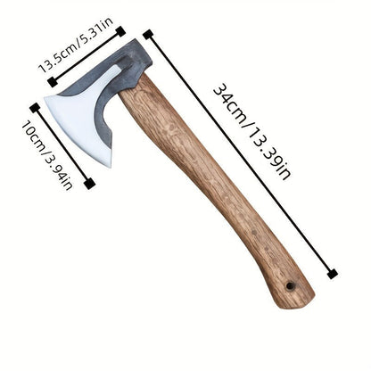 Splitting Axe Forged Carbon Steel 15.6-Inch with Handcrafted Wooden Grip, Professional Backyard Hatchet for Wood Chopping