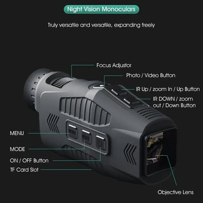 Infrared Night Vision Monocular – HD 1080P / 4K Ultra HD | USB Rechargeable Digital Night Vision Scope | 8x28mm Telescope Camera for Hunting