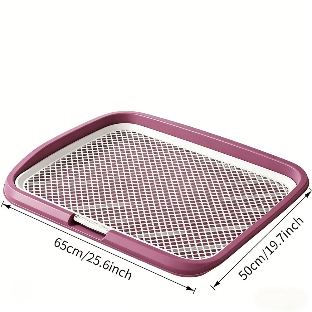 Indoor Dog Potty Tray with Removable Grating – Leak-Proof Puppy Training Toilet, Washable Pee Pad Holder for Apartments