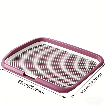 Indoor Dog Potty Tray with Removable Grating – Leak-Proof Puppy Training Toilet, Washable Pee Pad Holder for Apartments