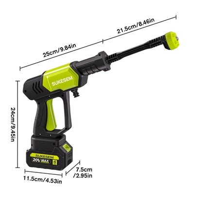 Cordless Pressure Washer Battery Powered Portable Car Wash Gun High Pressure Cleaner for Cars Yards for Garden, Patio and Yard Use