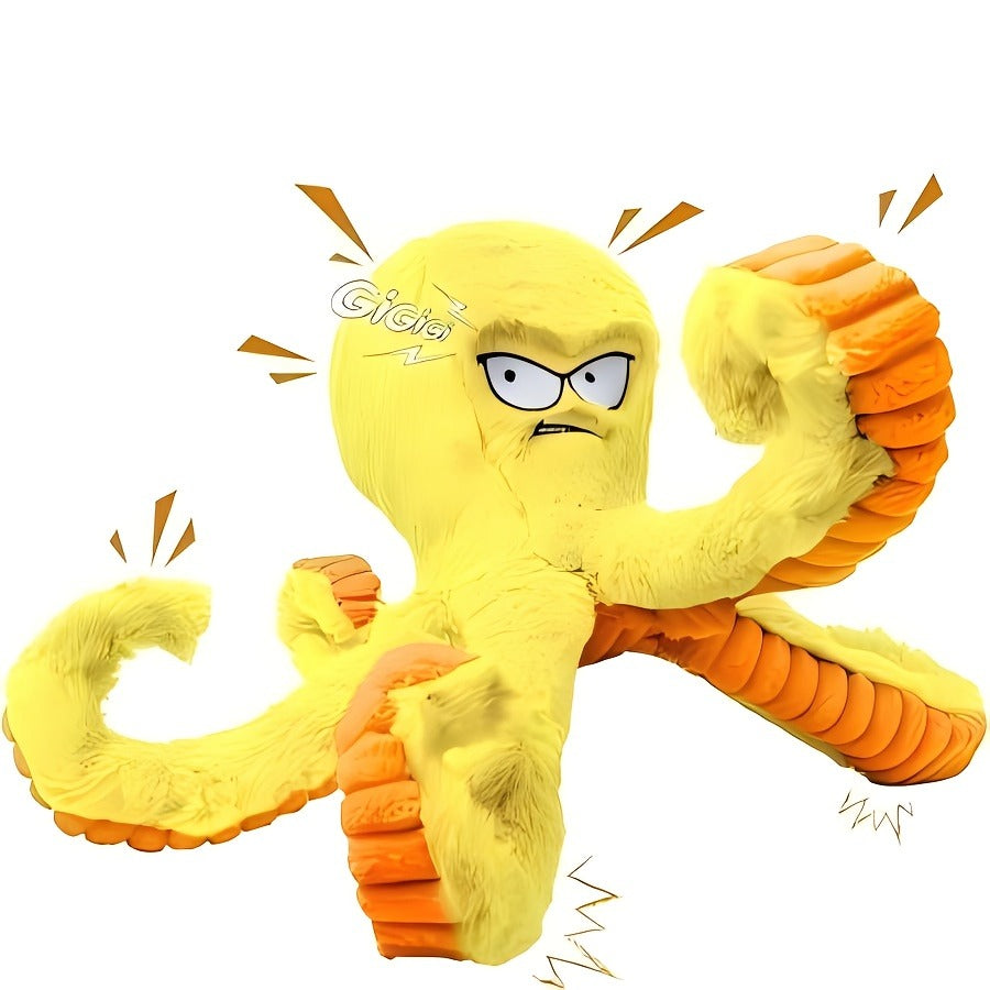 Tough Dog Chew Toy Octopus – Squeaky Stuffed Interactive Dog Toys for Large Dogs, Crinkle Tug of War Plush Dog Toy to Keep Dogs Busy
