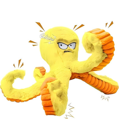 Tough Dog Chew Toy Octopus – Squeaky Stuffed Interactive Dog Toys for Large Dogs, Crinkle Tug of War Plush Dog Toy to Keep Dogs Busy