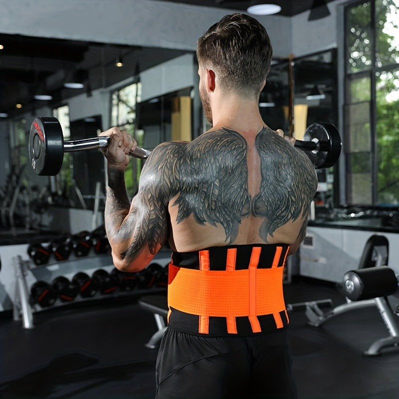Weightlifting Belt for Men Women – Adjustable Gym Waist Support Belt with Hook-and-Loop Closure, Breathable Polyester Back Brace