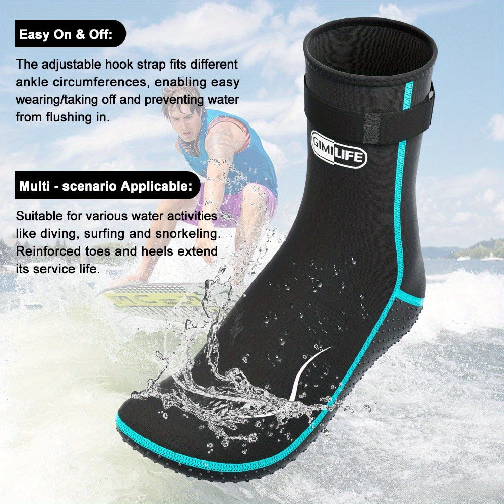 Neoprene Wetsuit Socks 3.5mm – High & Low Cut Water Booties, Non-Slip Anti-Abrasion for Diving Snorkeling Kayaking Beach Volleyball Surfing