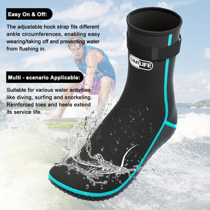 Neoprene Wetsuit Socks 3.5mm – High & Low Cut Water Booties, Non-Slip Anti-Abrasion for Diving Snorkeling Kayaking Beach Volleyball Surfing