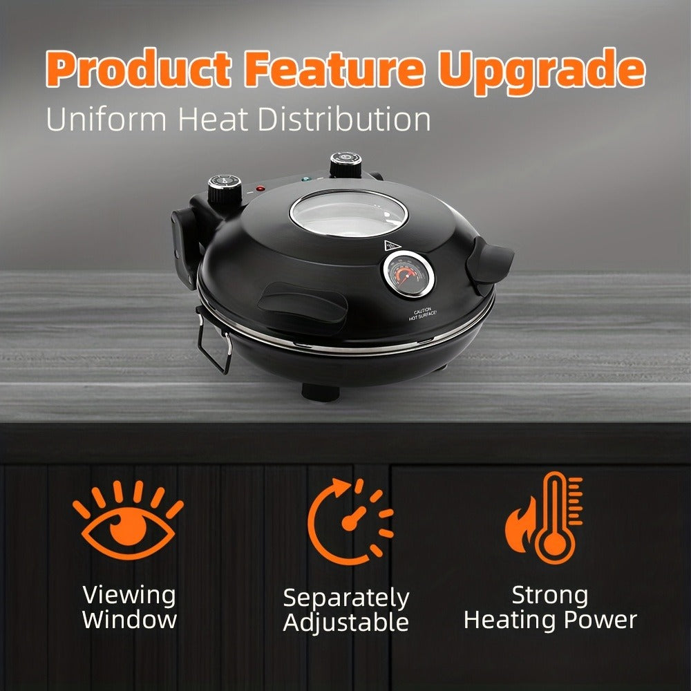 Pizza Oven Indoor 12-Inch Countertop, Heats Up to 800°F Electric Pizza Maker for Home, Fast Preheat